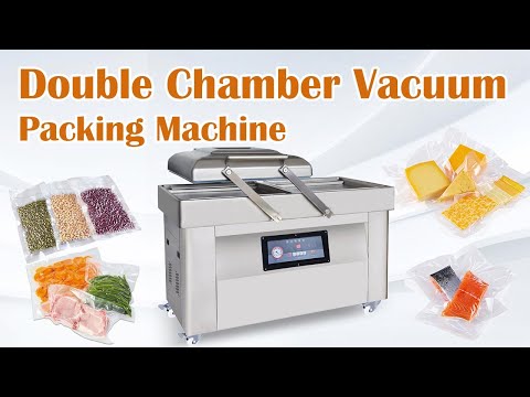 Double Chamber Vacuum Packing Machine Super Efficiency for Meat, Fruit, Vegetable, Seafood, etc.