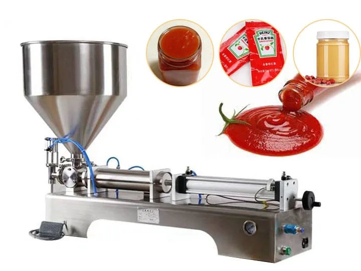 Máquina llenadora de pasta de tomate semiautomática