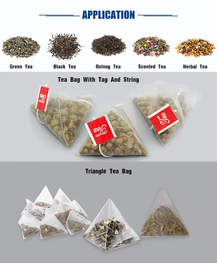 pyramid tea bag packing machine uses