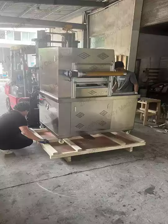 MAP machine packaging with wood box