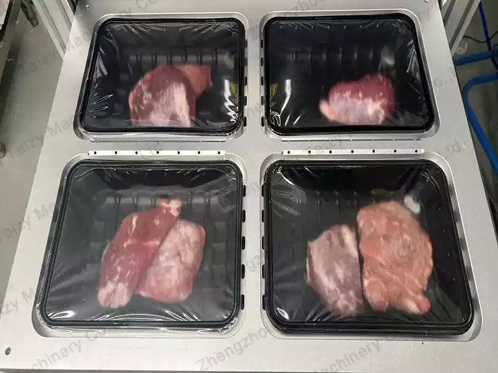 fresh meat MAP packaging machine test